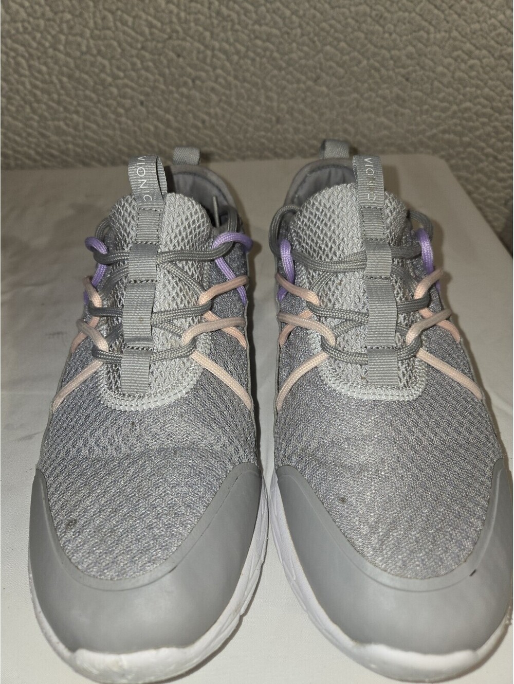 Vionic Zeliya Womens Size 9 Slip-on Walking Shoe Sneaker Gray Mesh Lace Up